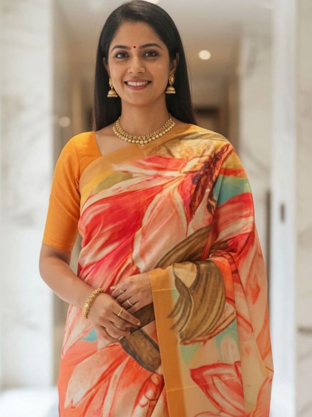 Mitera Floral Designer Saree thumbnail 3