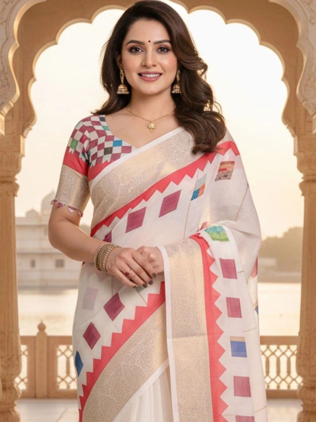 Mitera Silk Blend Designer Saree thumbnail 4