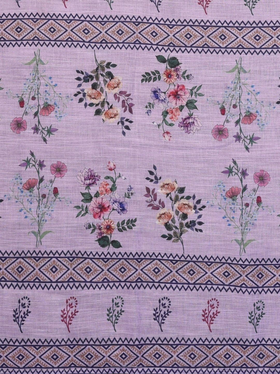 Mitera Floral Linen Blend Designer Saree thumbnail 2