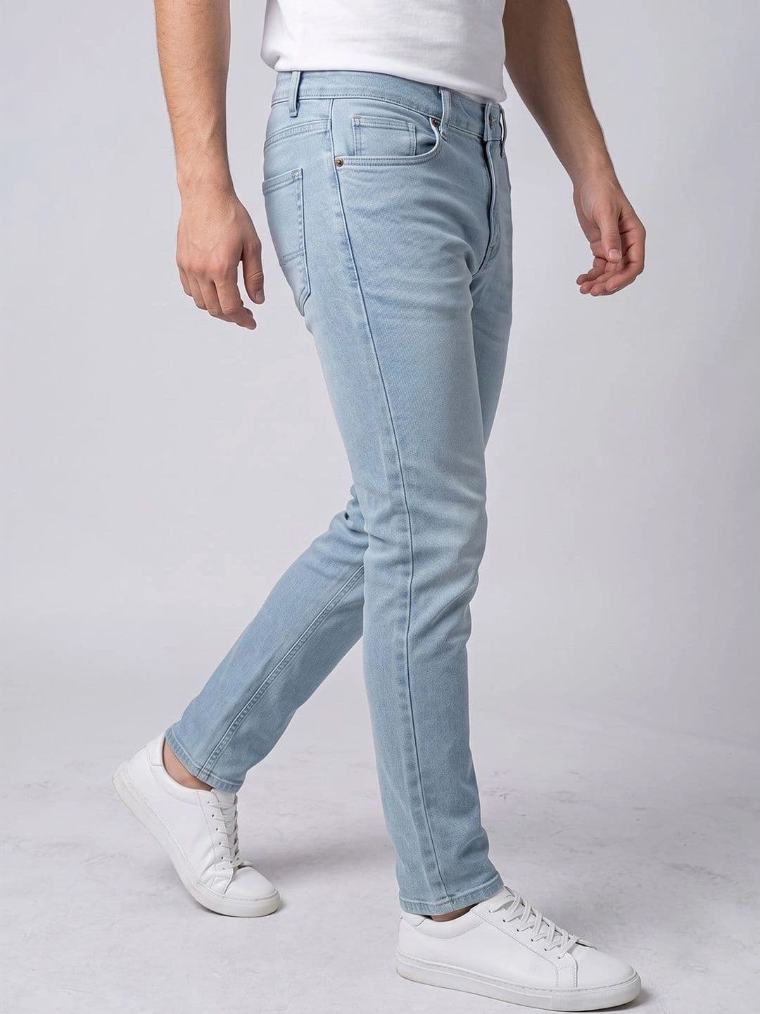 BELANO Men Comfort Slim Fit Mid-Rise Heavy Fade Stretchable Jeans thumbnail 5