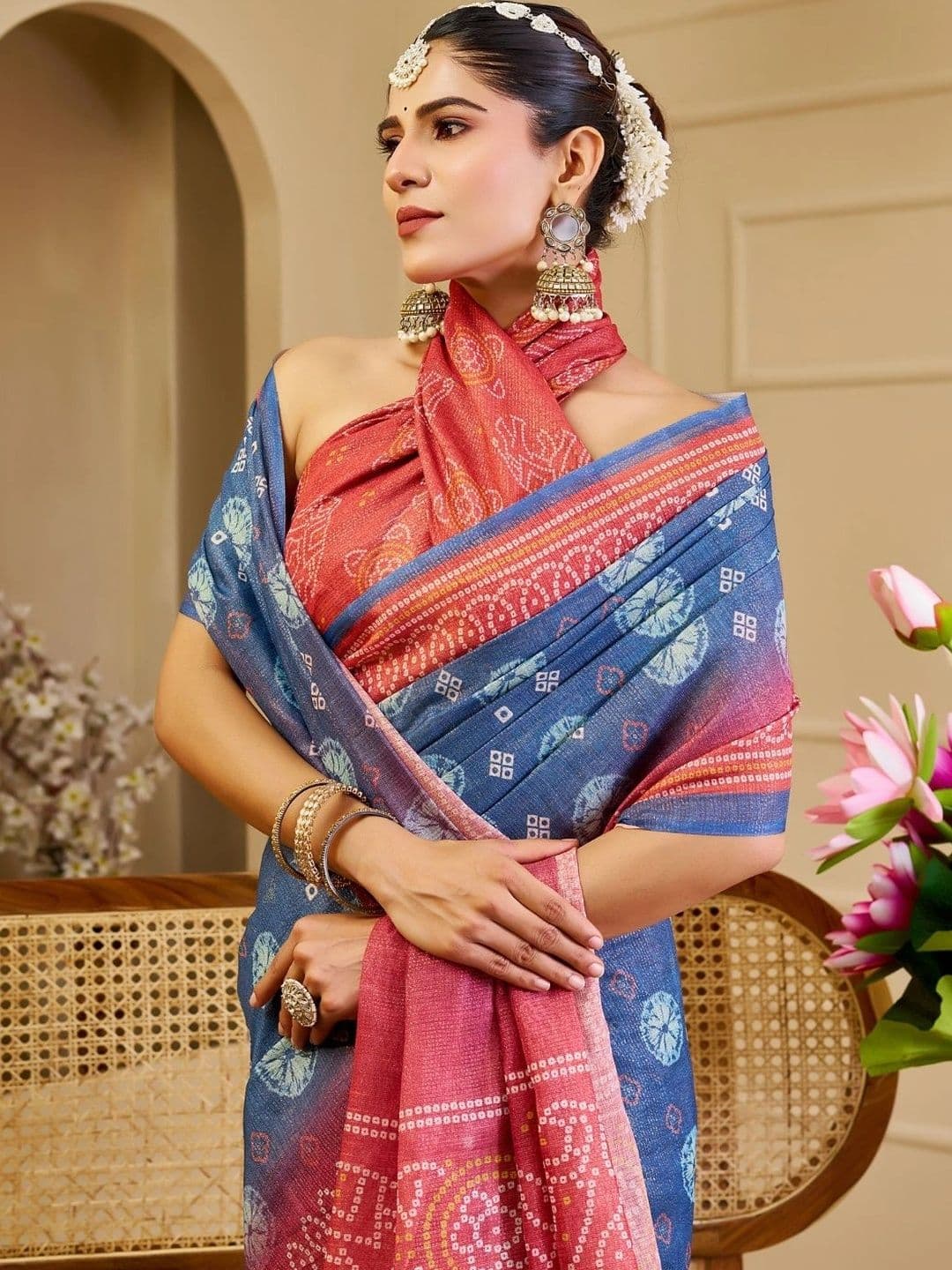 Mitera Tissue Designer Saree thumbnail 3