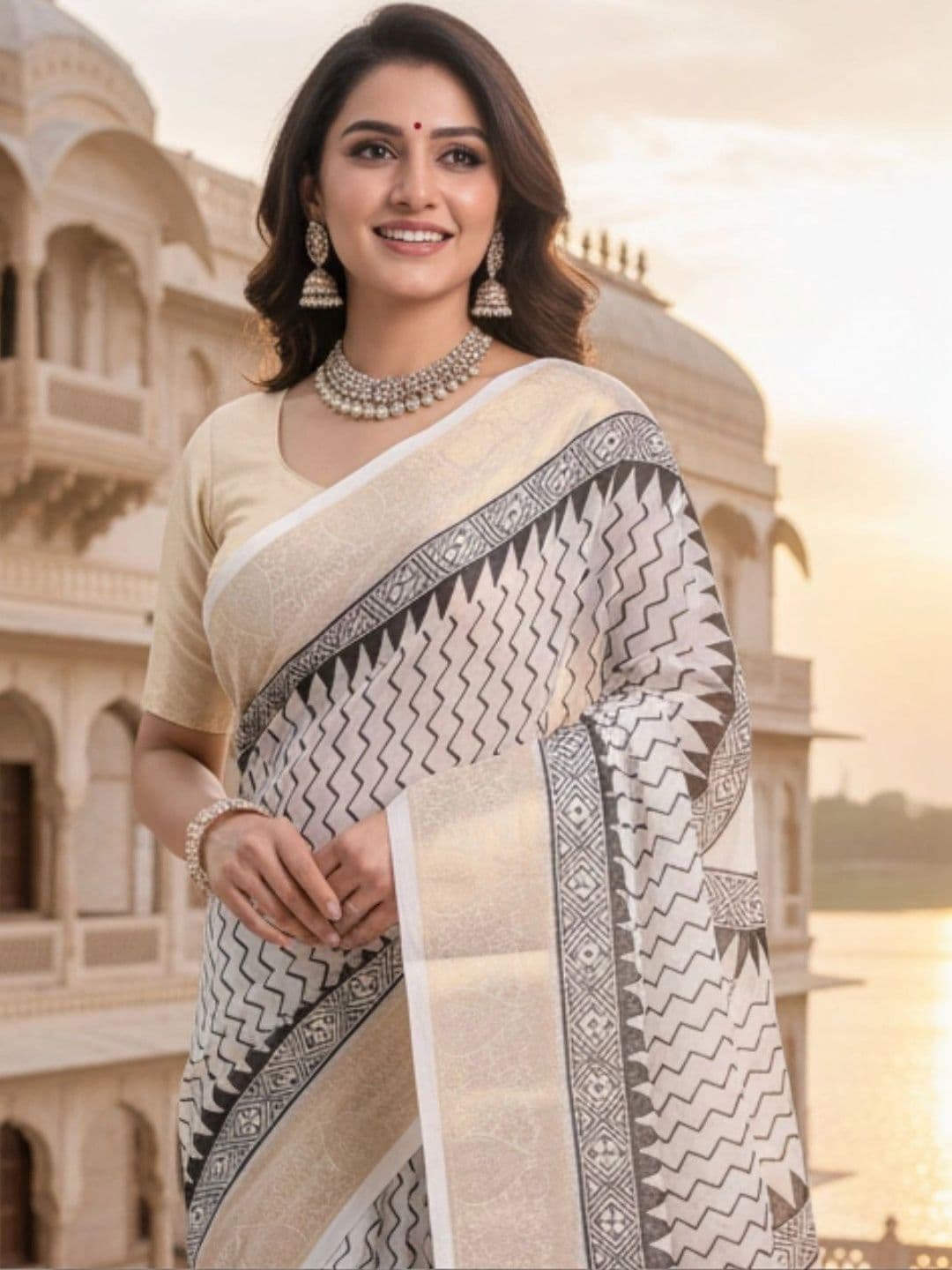 Mitera Silk Blend Designer Saree thumbnail 2