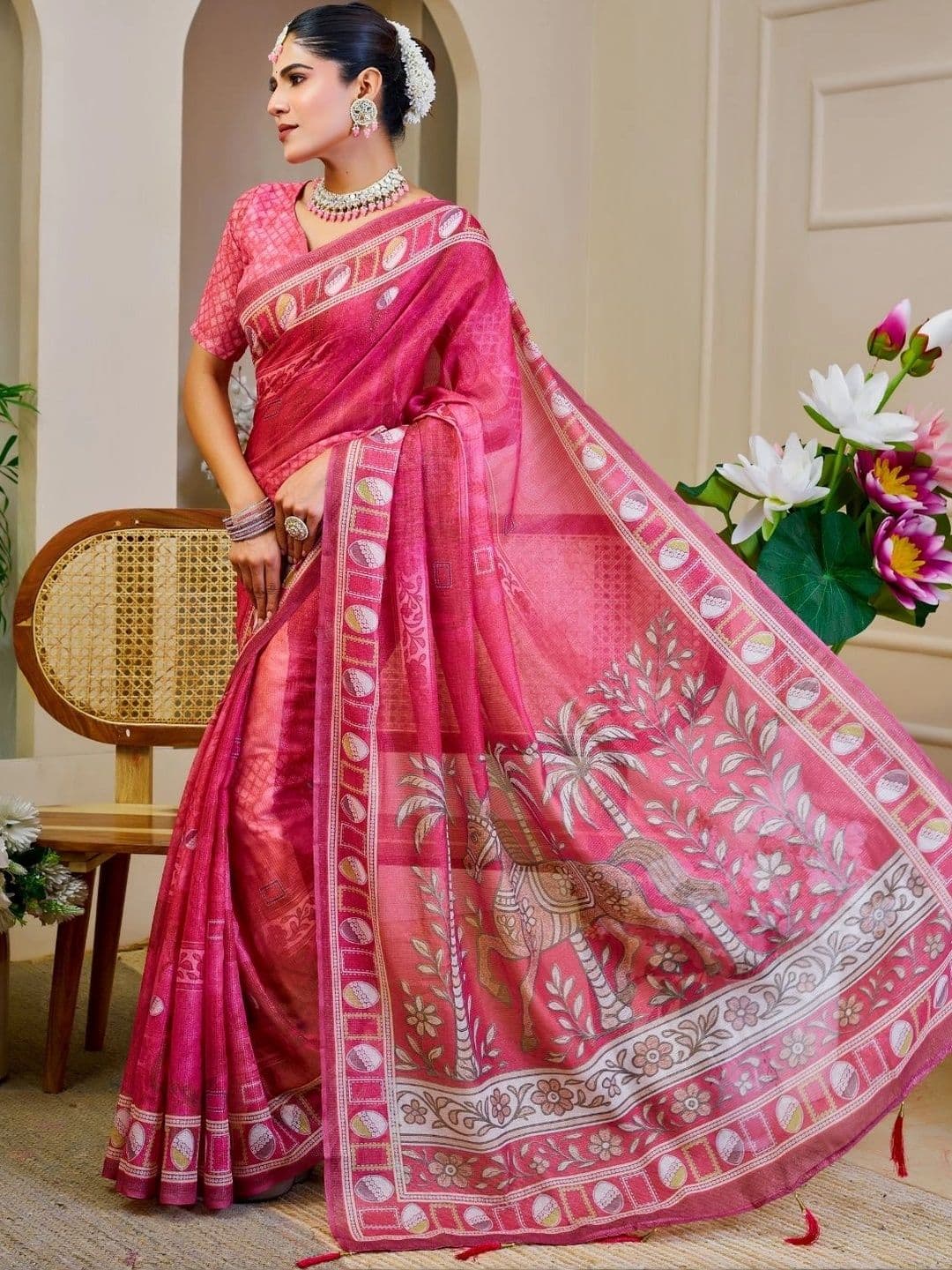 Mitera Tissue Designer Saree thumbnail 2