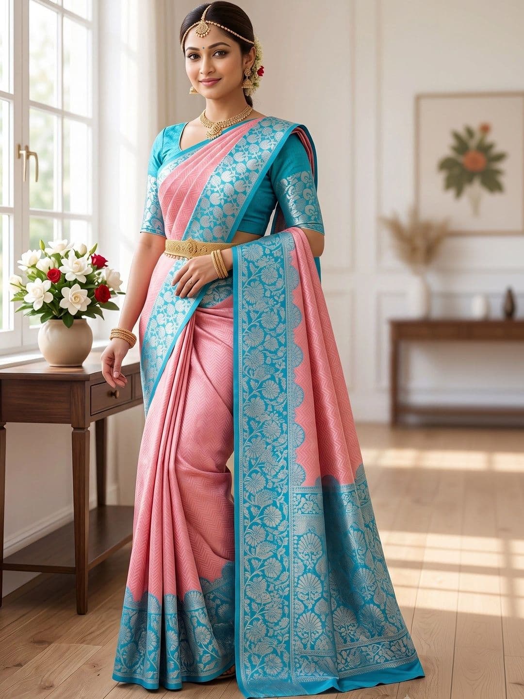 VastraVestit Zari Art Silk Kanjeevaram Saree thumbnail 4