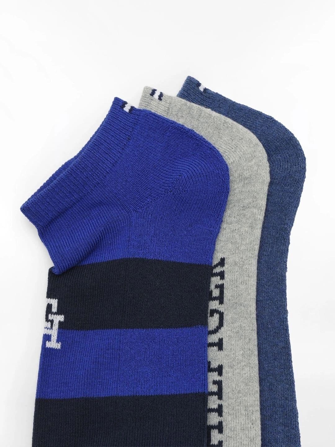 Tommy Hilfiger Men Pack of 3 Cotton Striped Ankle Length Socks thumbnail 2