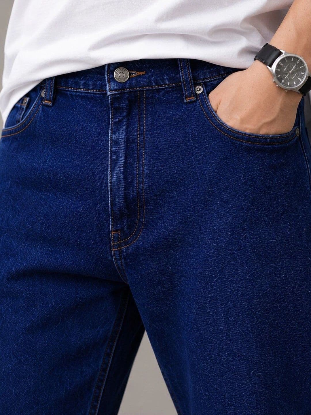 HIGH DENIM Men Straight Fit Mid-Rise Stretchable Jeans thumbnail 3