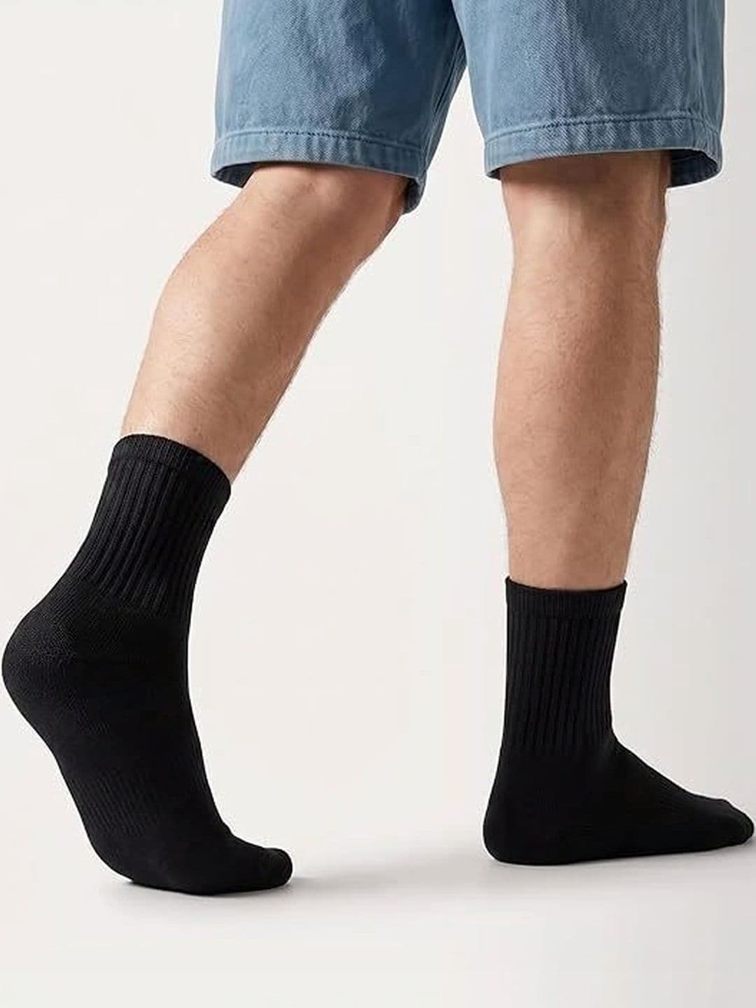 GYMOX Men Pack of 3 Cotton Blend Assorted Above Ankle Socks thumbnail 2