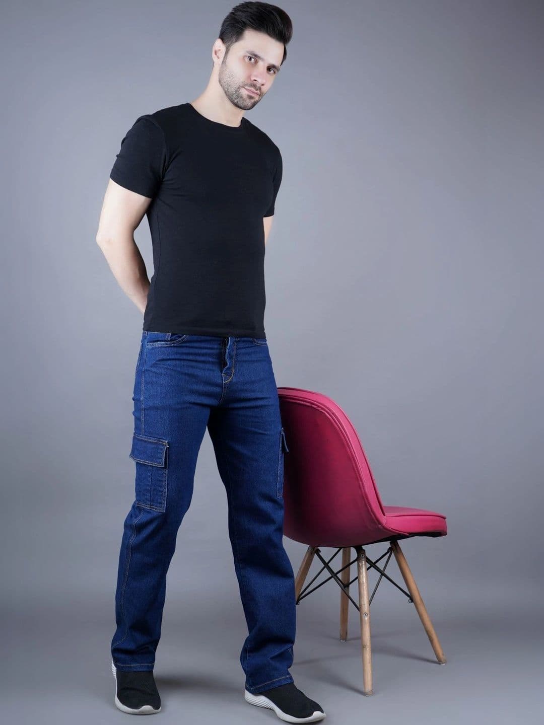 HERE&NOW Men Classic Regular Fit Mid-Rise Stretchable Jeans thumbnail 4