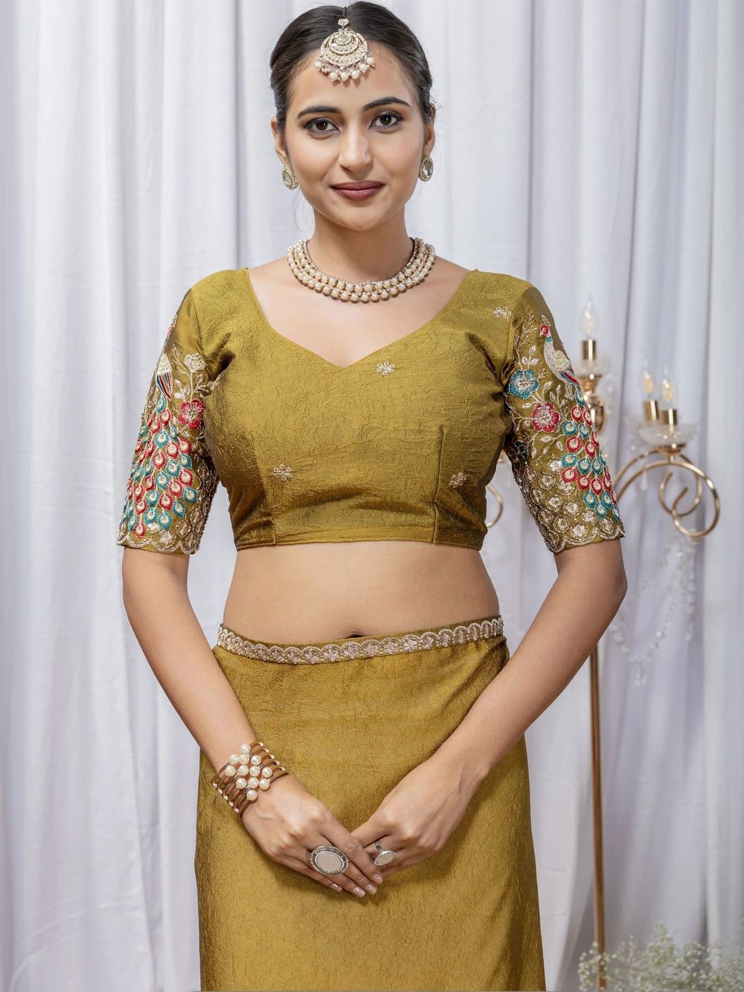Vastra Drape Embellished Embroidered Poly Georgette Saree thumbnail 2