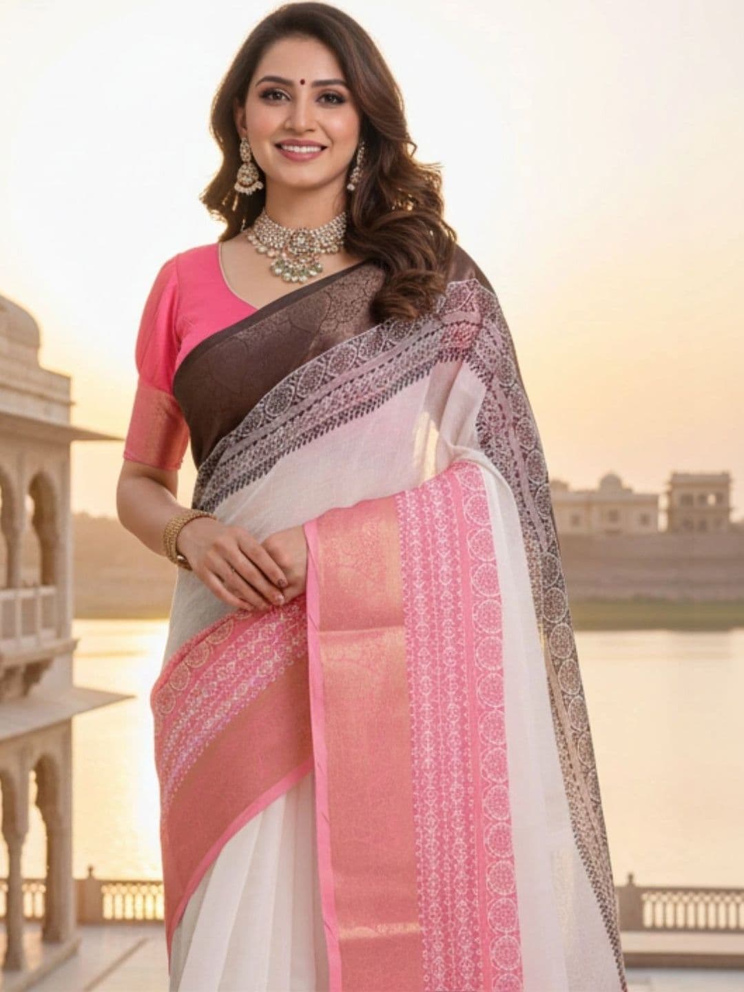 Mitera Silk Blend Designer Saree thumbnail 3