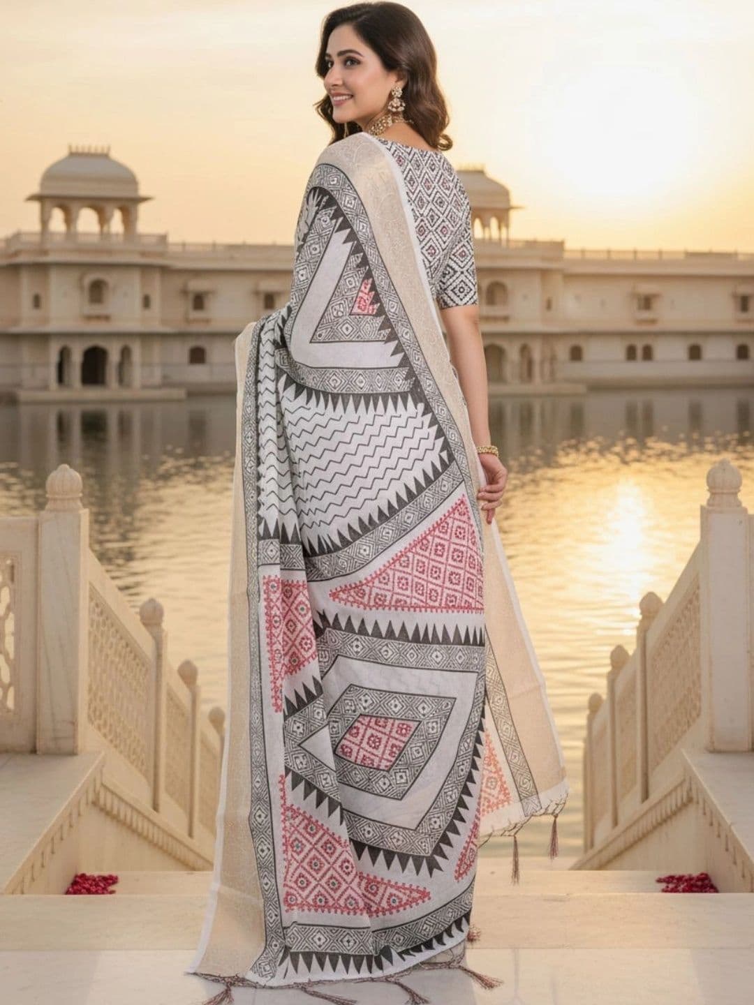 Mitera Silk Blend Designer Saree thumbnail 4