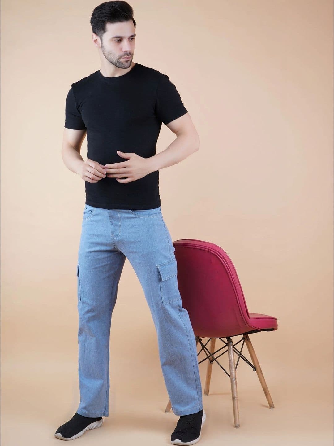 Metronaut Men Classic Regular Fit Mid-Rise Coated Stretchable Jeans thumbnail 3