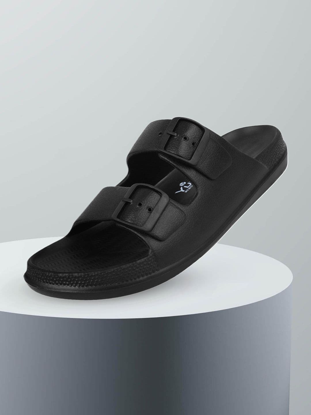 TRV Men Buckle Detailed Slip On Flip Flops thumbnail 3