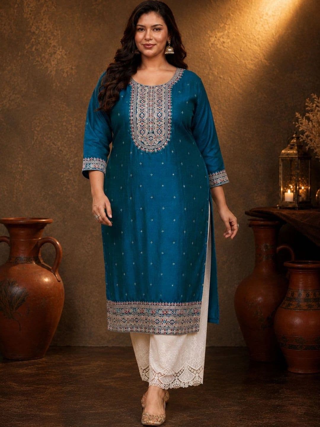 FULL BLOOM Women Embroidered Thread Work Kurta - view 1