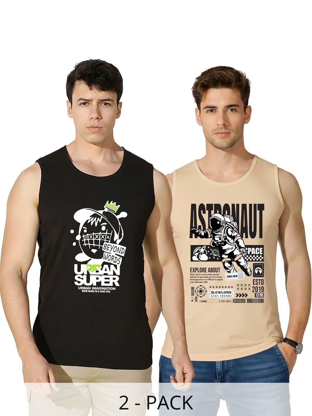 CRYPTIC Men Pack of 2 Printed Innerwear Vests - view 1