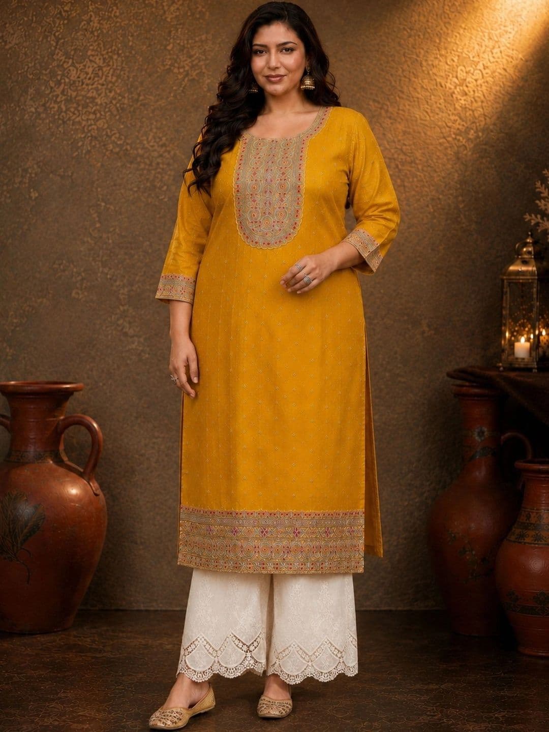FULL BLOOM Women Embroidered Thread Work Kurta thumbnail 3