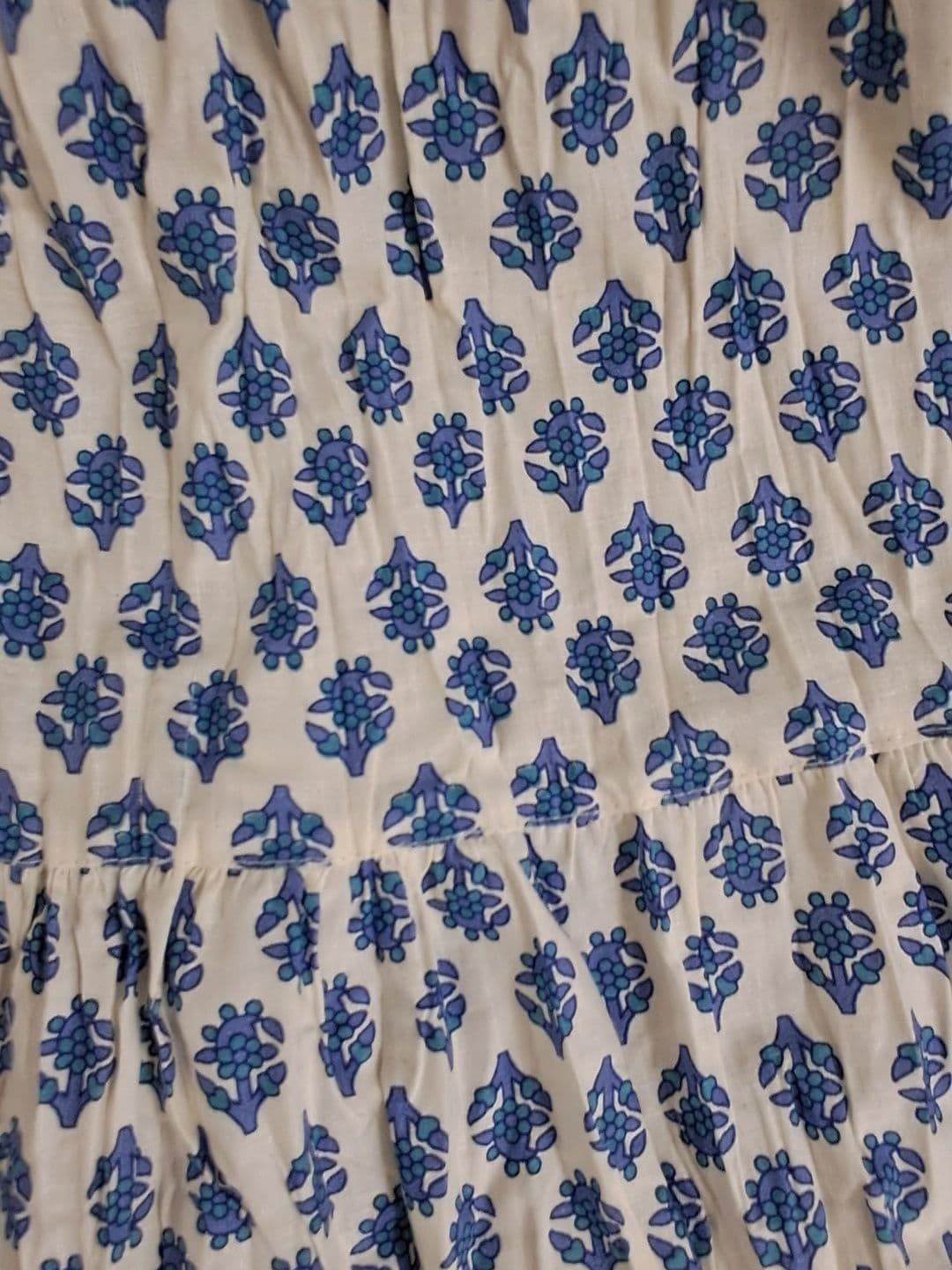 Pallakriti Fabrics Women Pure Cotton Blend Cotton Cambric Floral Maxi Tiered Skirt thumbnail 3