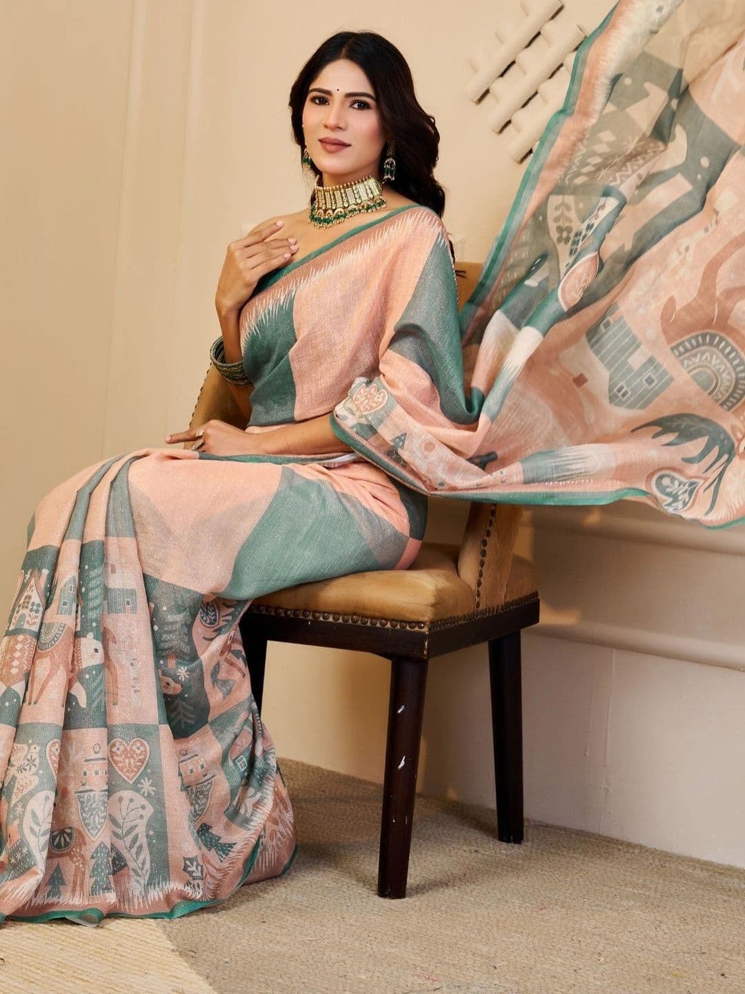 Mitera Tissue Designer Saree thumbnail 4