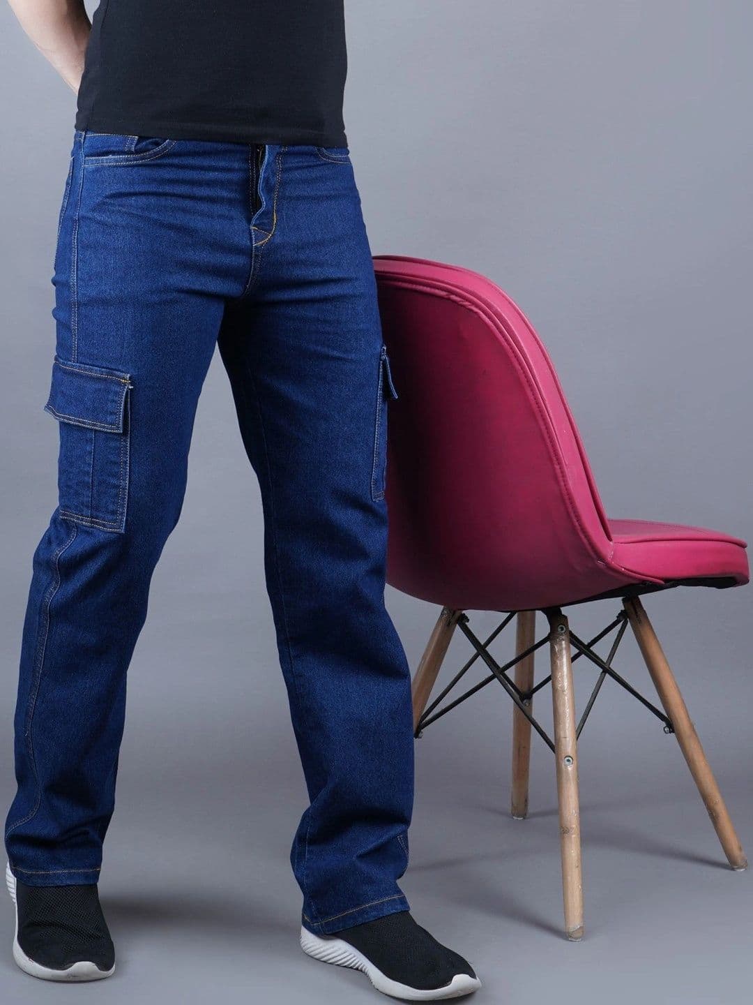 Metronaut Men Classic Regular Fit Mid-Rise Stretchable Cargo Jeans - view 1