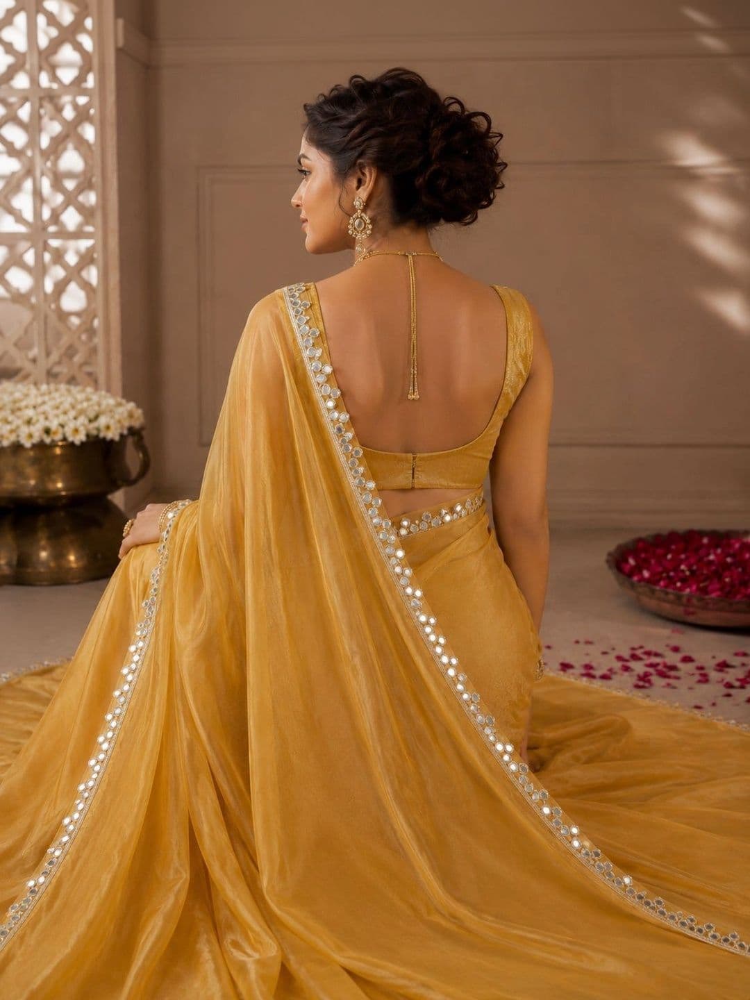 LabelVASTRA Mirror Work Saree thumbnail 4