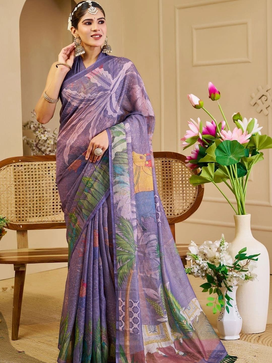 Mitera Tissue Designer Saree - view 1