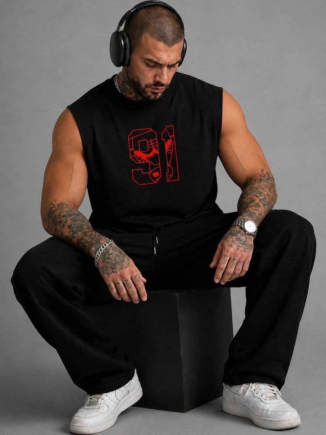 Moda Rapido Printed Cotton Blend Gym Vest thumbnail 3
