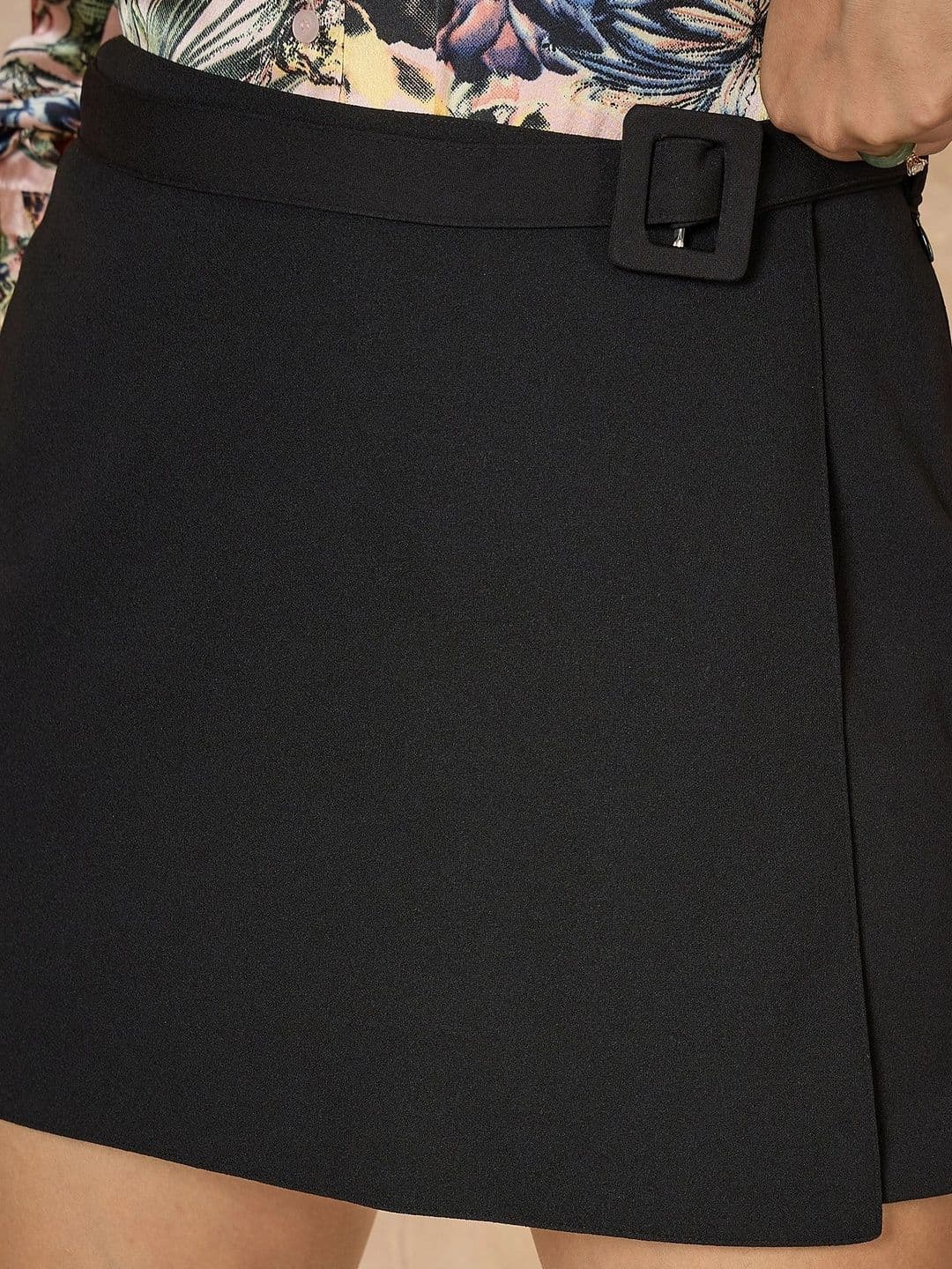 Chemistry Women Crepe Mini Wrap Skirt thumbnail 4