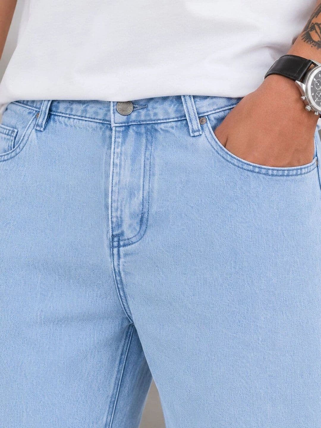 HIGH DENIM Men Straight Fit Mid-Rise Stretchable Jeans thumbnail 3