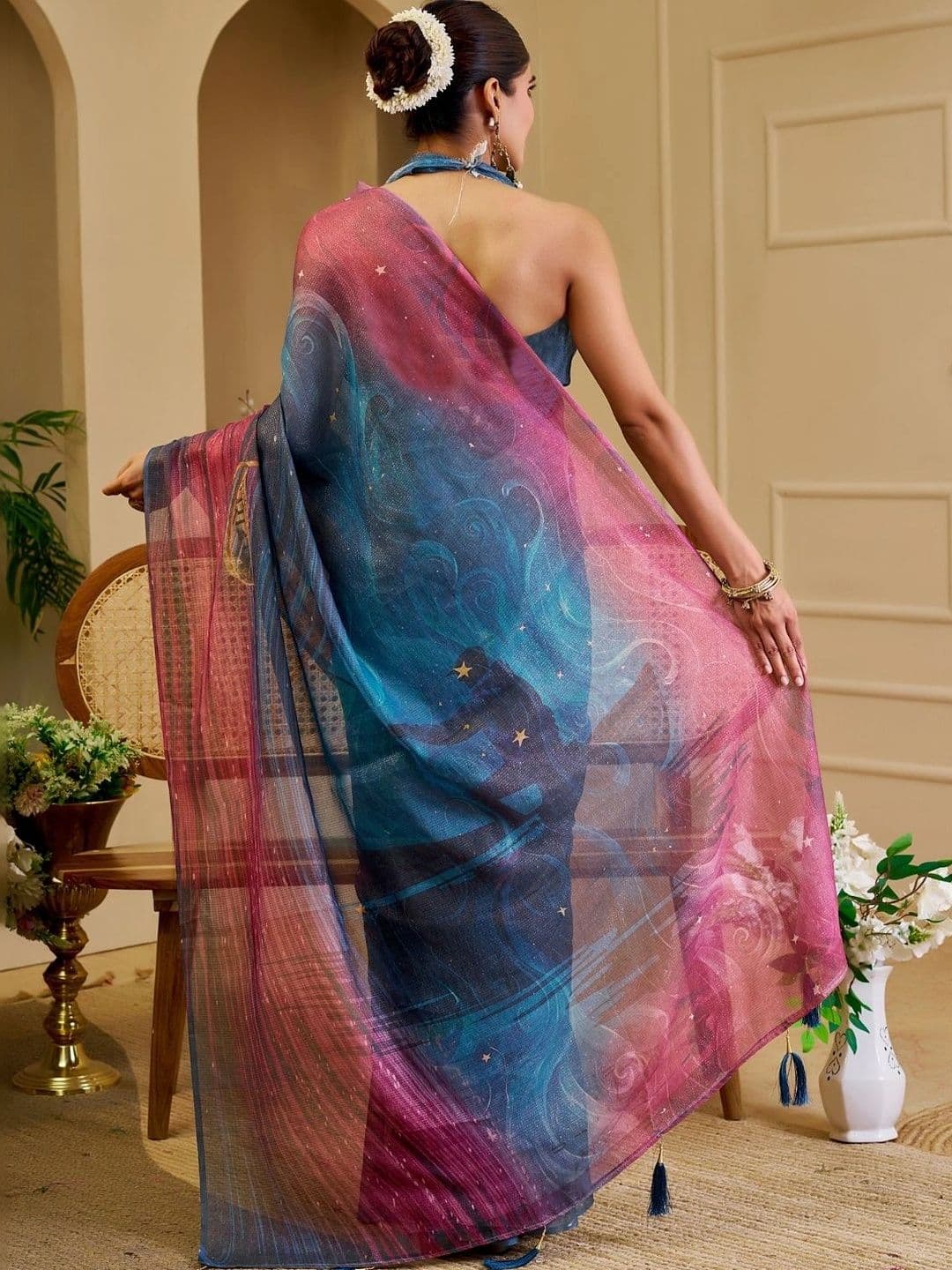 Mitera Tissue Designer Saree thumbnail 4