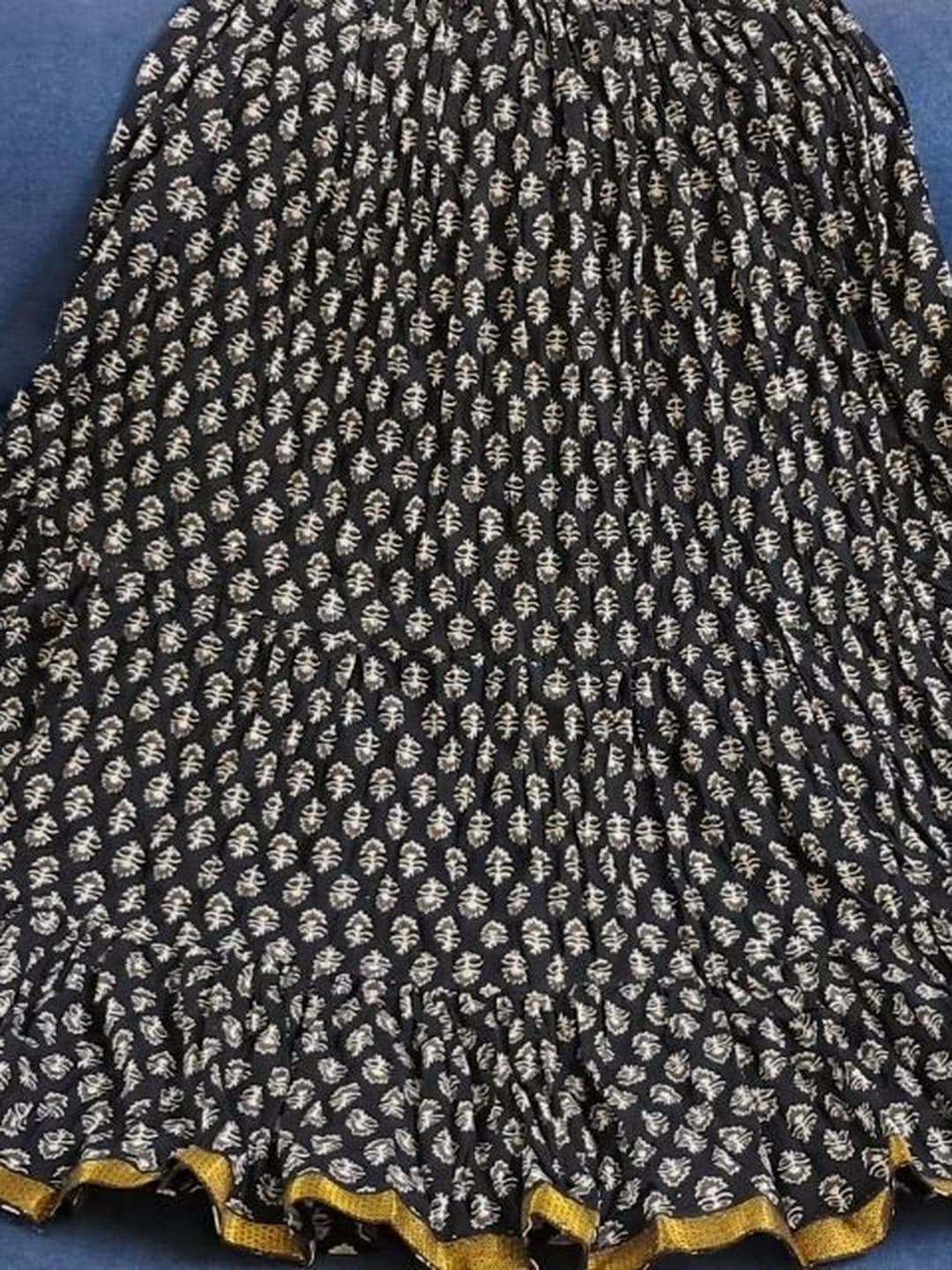 Pallakriti Fabrics Women Pure Cotton Blend Cotton Cambric Floral Maxi Flared Skirt thumbnail 5