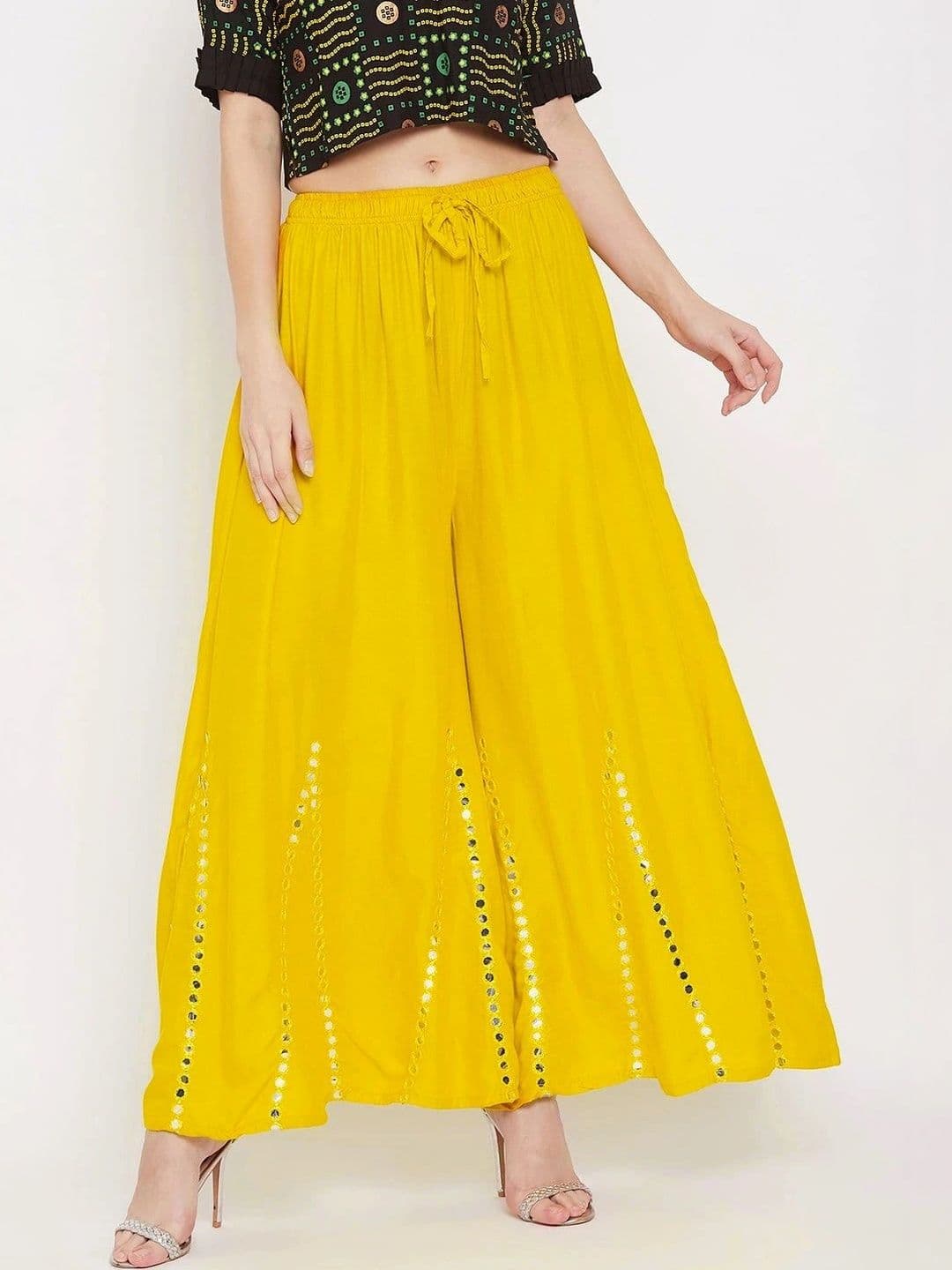Meyara Women Embellished Knitted Ethnic Palazzos - view 1