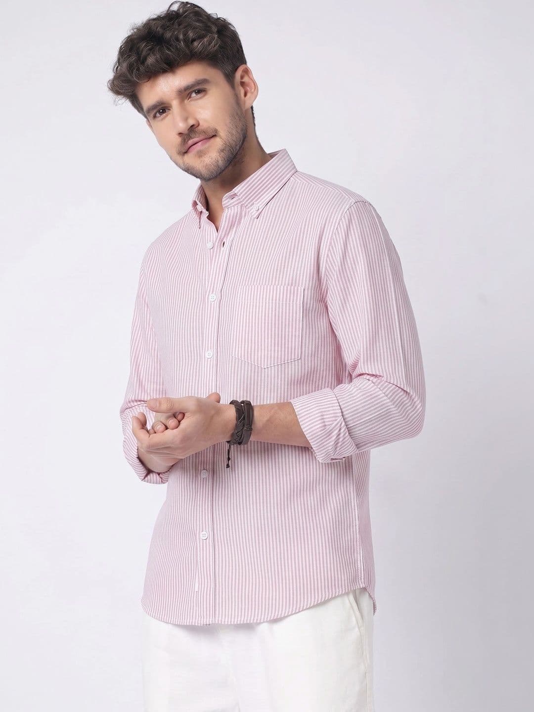 R.Code by The Roadster Life Co. Men Standard Striped Casual Shirt thumbnail 4