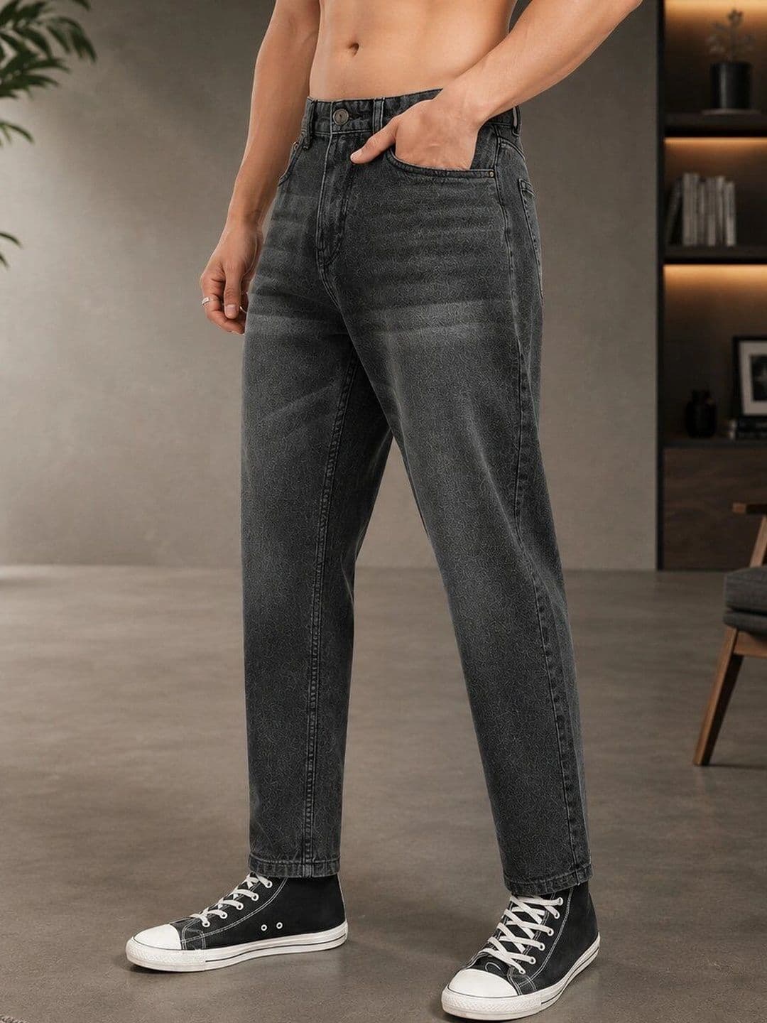 HIGH DENIM Men Straight Fit Mid-Rise Stretchable Jeans thumbnail 3