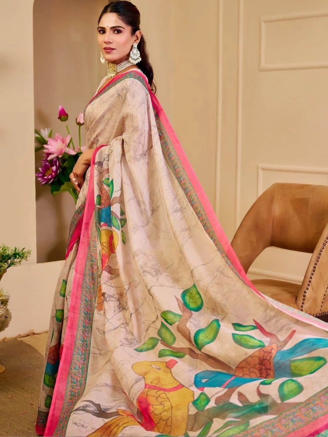 Mitera Tissue Designer Saree thumbnail 3