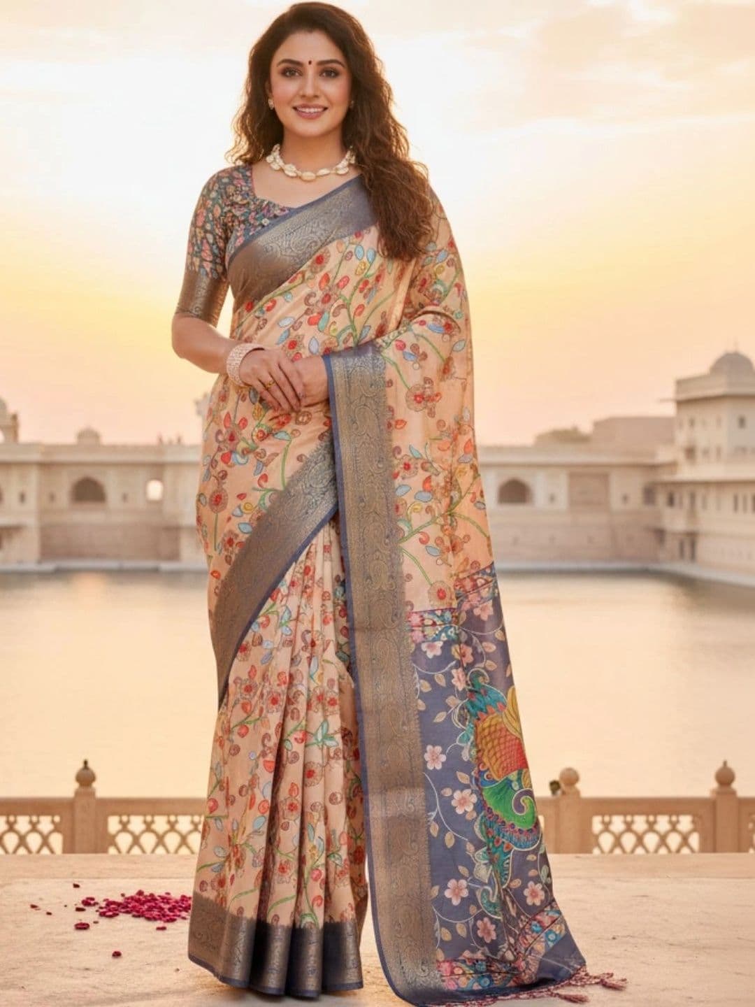 Mitera Floral Silk Blend Designer Saree - view 1
