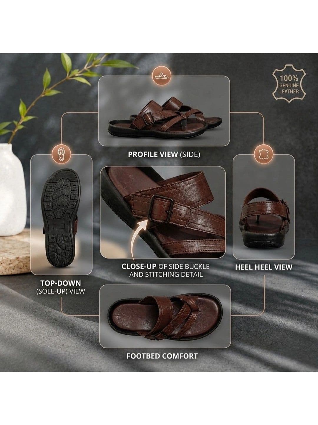 REAL BLISS Men Comfort Sandals thumbnail 6