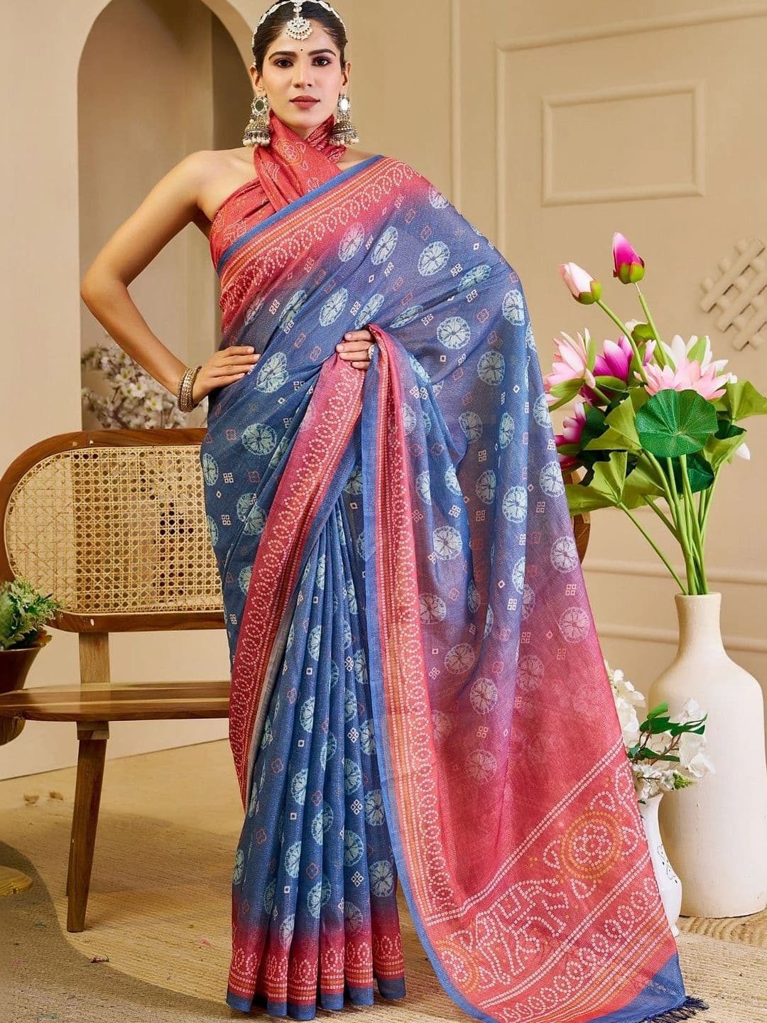 Mitera Tissue Designer Saree thumbnail 5