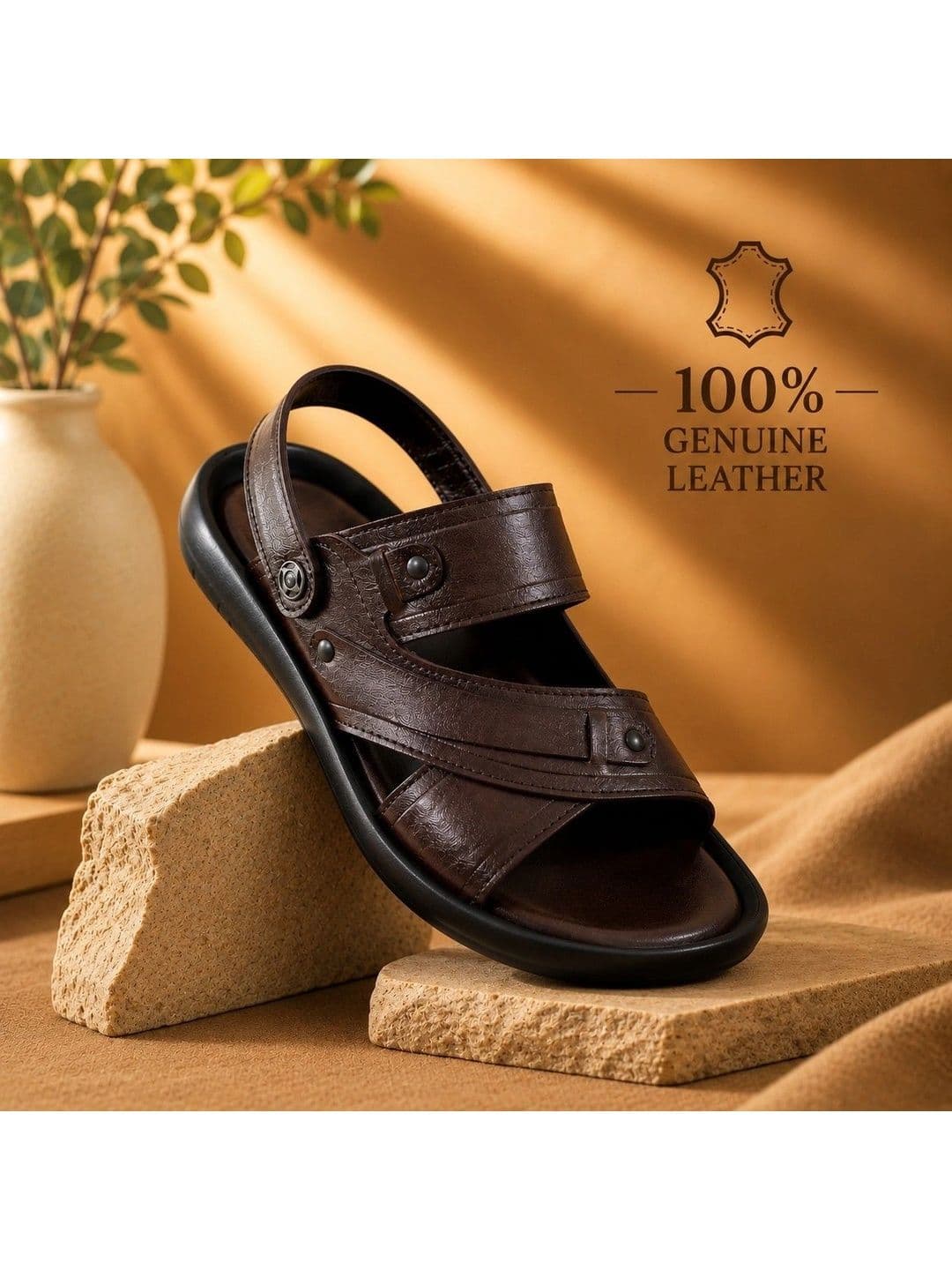 REAL BLISS Men Shoe-Style back Strap, Crossover straps Sandals thumbnail 5