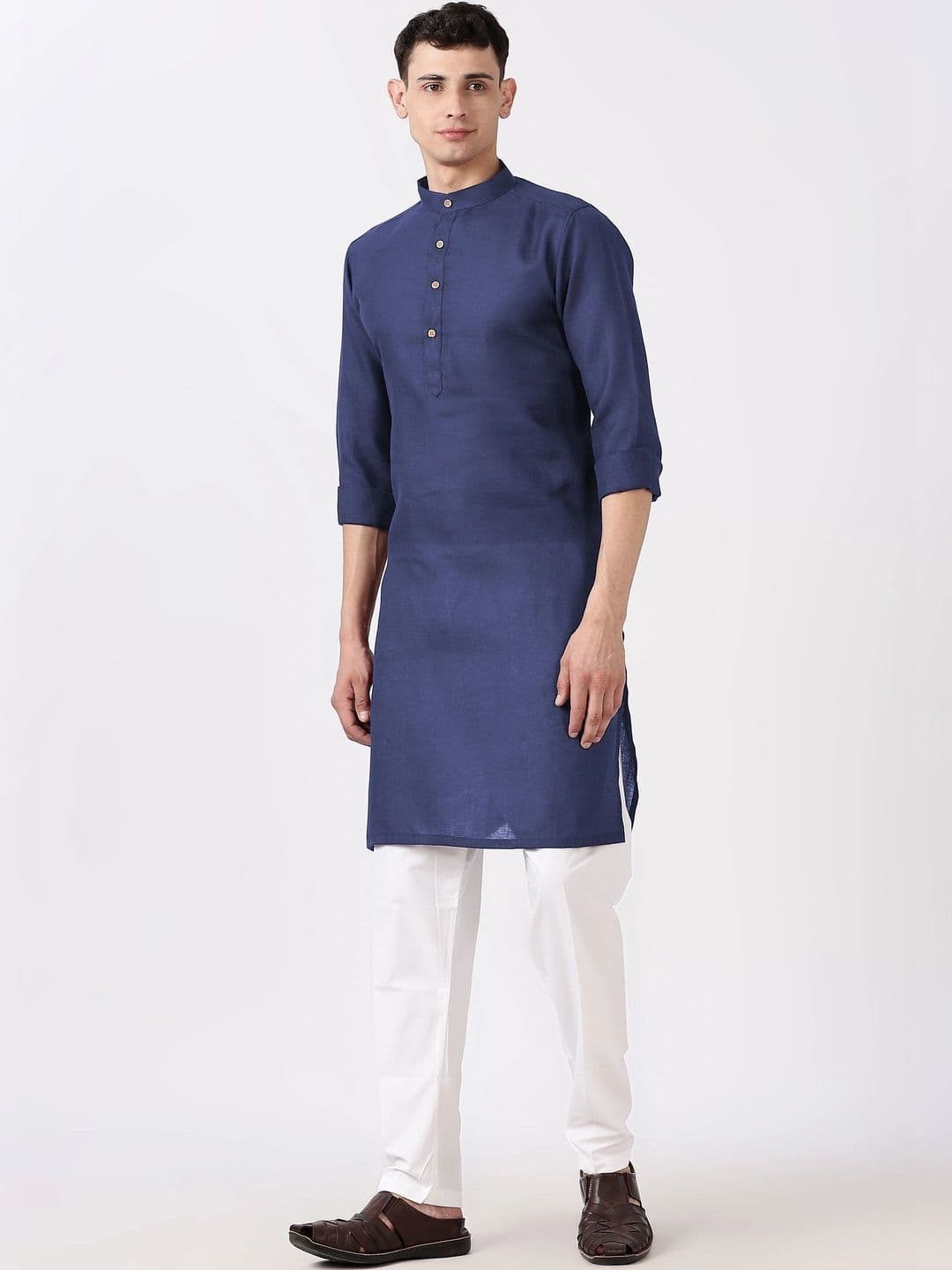 Anouk Men Cotton Linen Kurta thumbnail 3