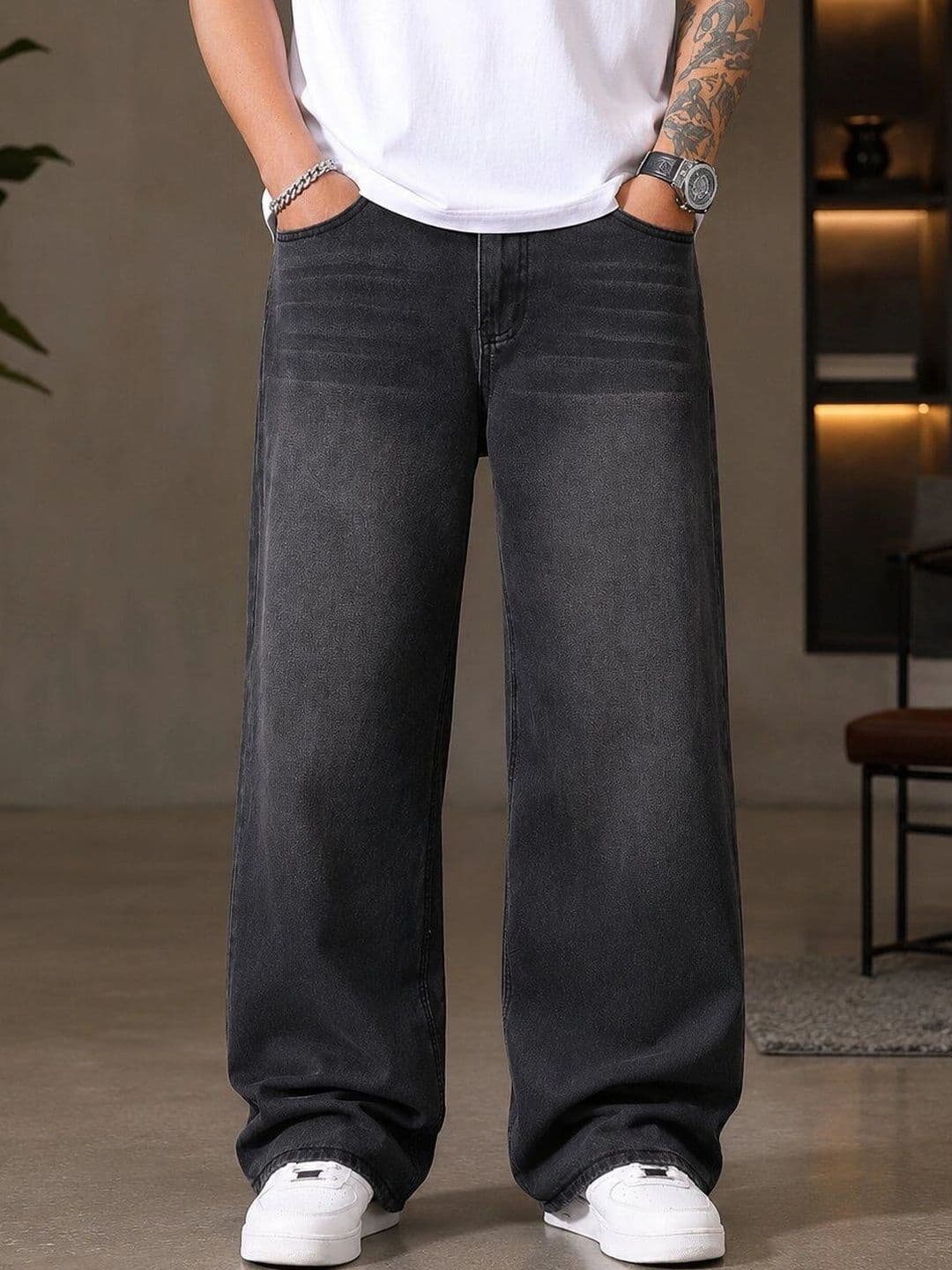 HIGH DENIM Men Straight Fit Mid-Rise Stretchable Jeans - view 1