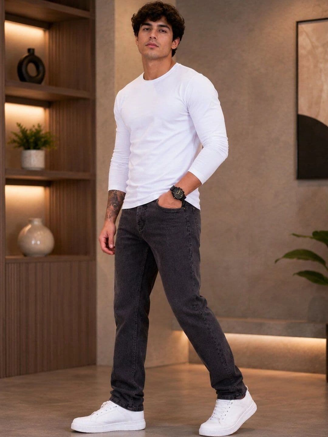 HIGH DENIM Men Straight Fit Mid-Rise Stretchable Jeans thumbnail 4