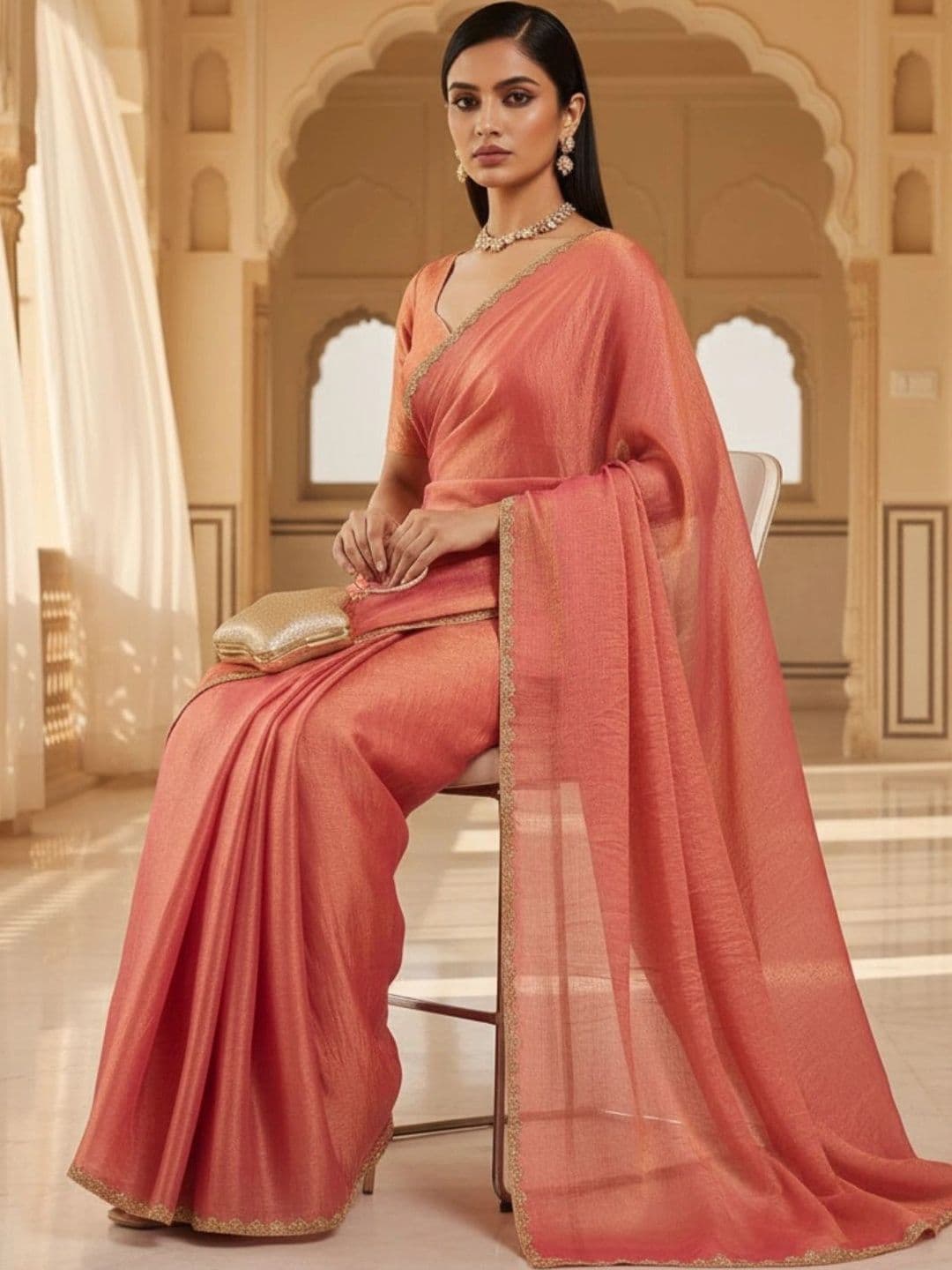 Mitera Satin Designer Saree thumbnail 3
