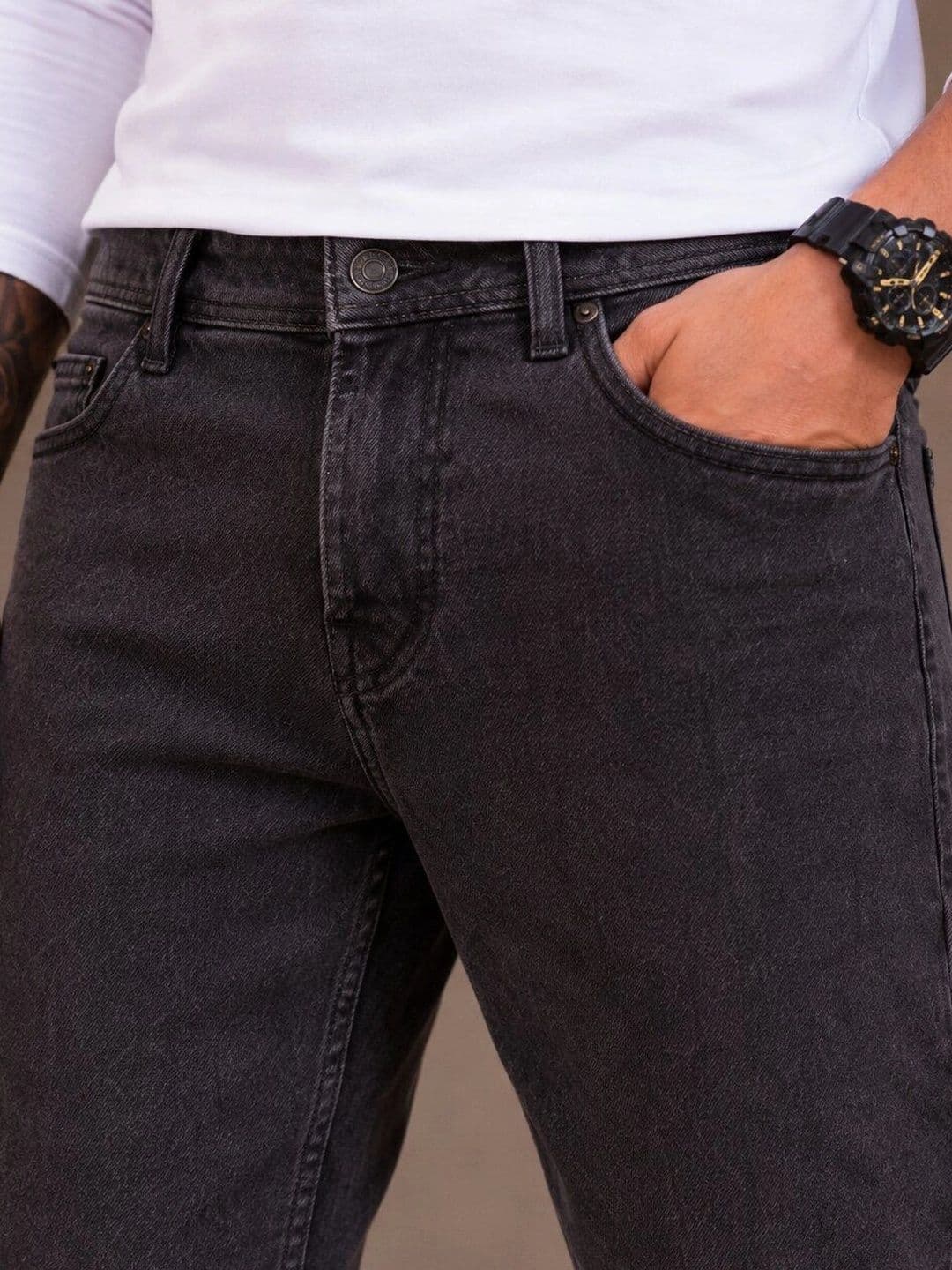 HIGH DENIM Men Straight Fit Mid-Rise Stretchable Jeans thumbnail 3