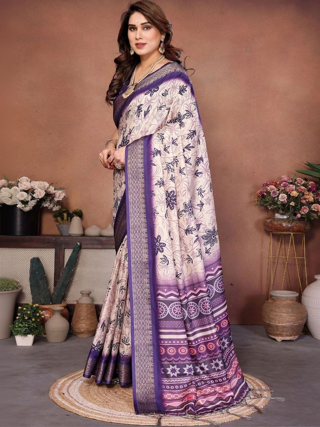 Mitera Floral Designer Saree thumbnail 5