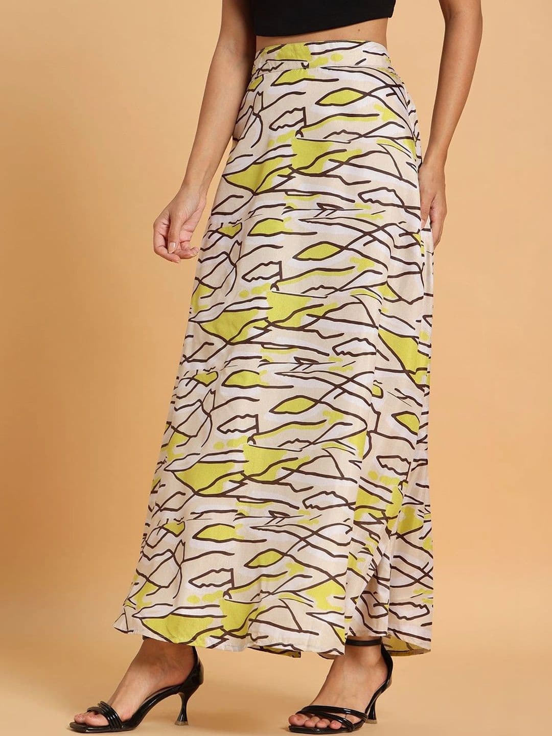 Frolic Rolic Women Abstract Maxi Flared Skirt thumbnail 4