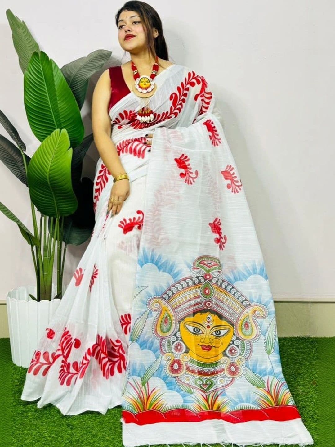 KALINI Pure Cotton Khadi Saree - view 1