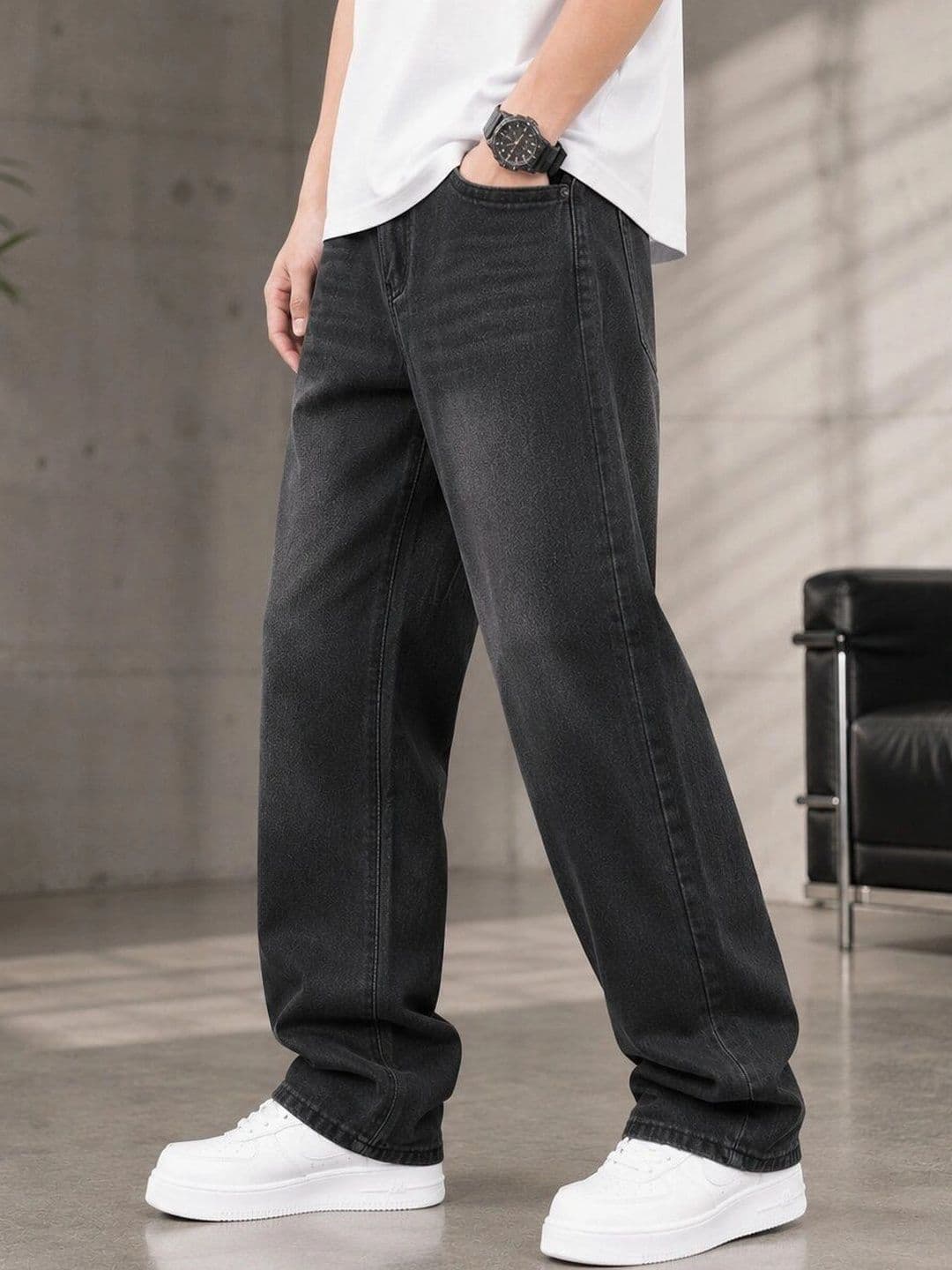 HIGH DENIM Men Straight Fit Mid-Rise Stretchable Jeans thumbnail 2