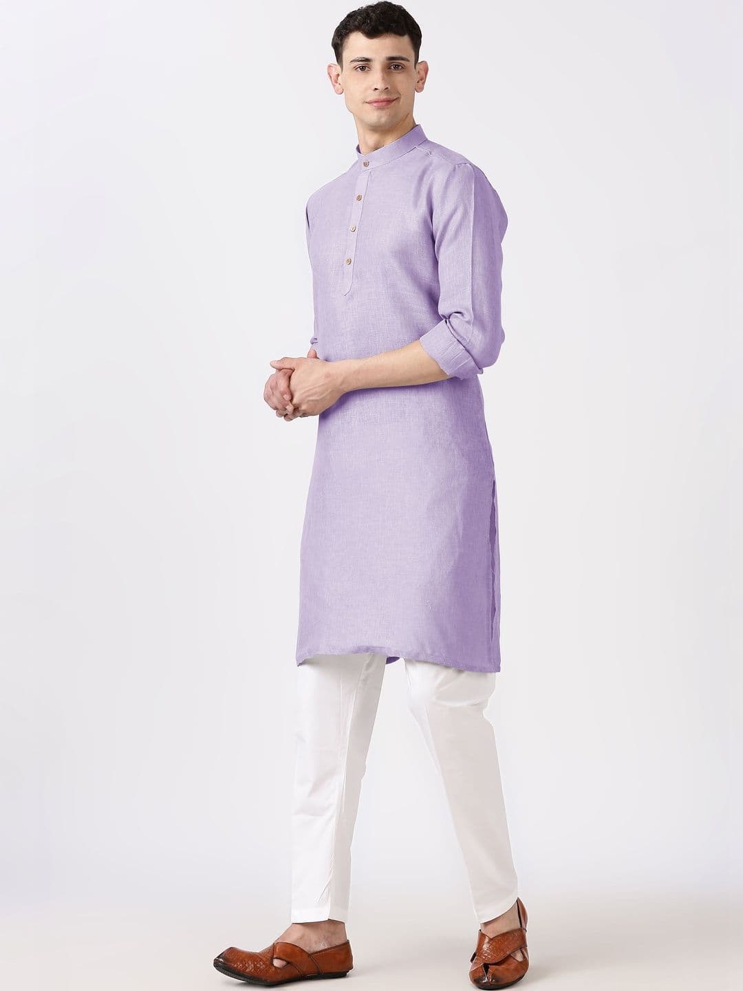 Anouk Men Cotton Linen Long Kurta thumbnail 6