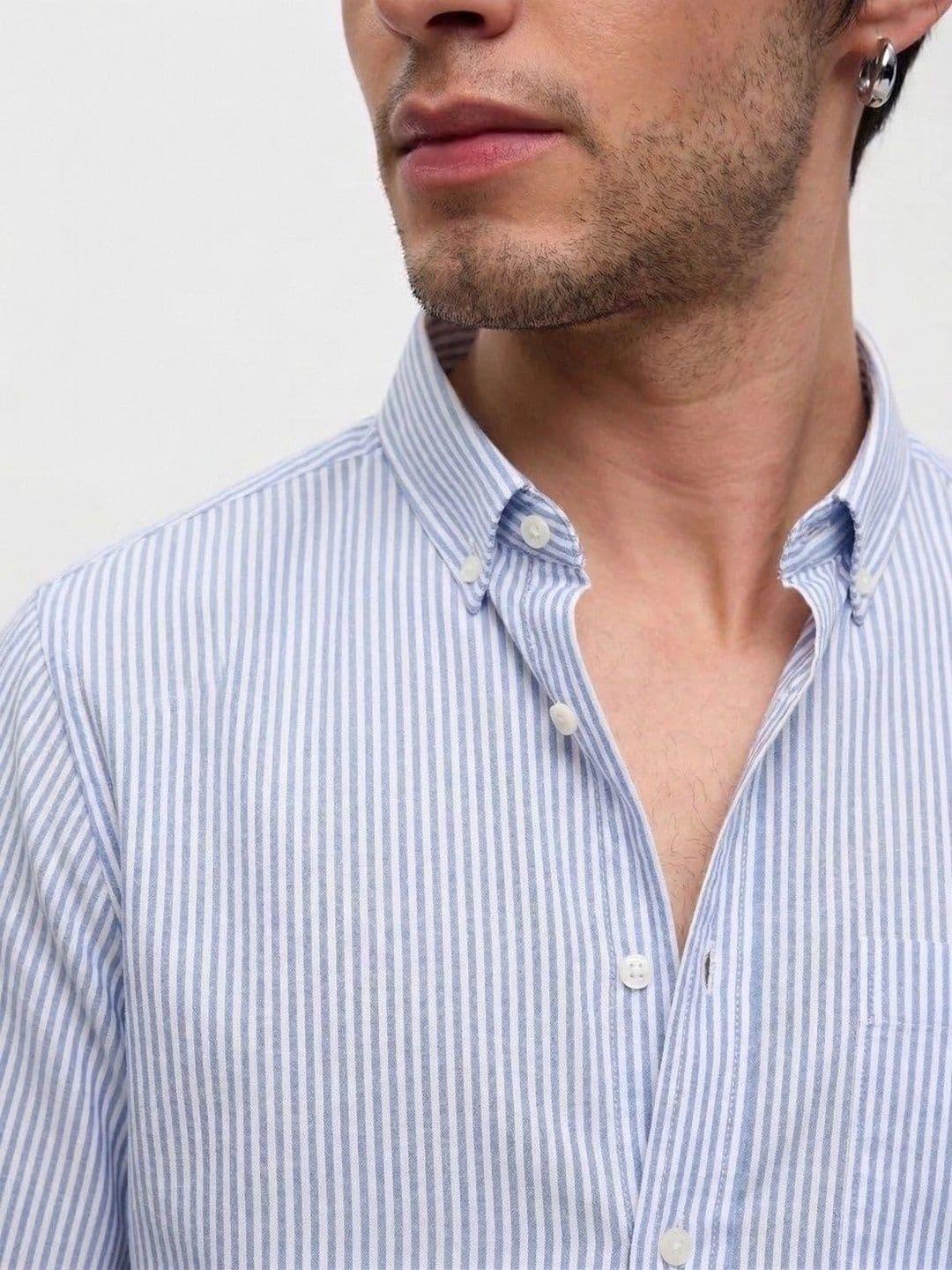 R.Code by The Roadster Life Co. Men Standard Striped Casual Shirt thumbnail 6