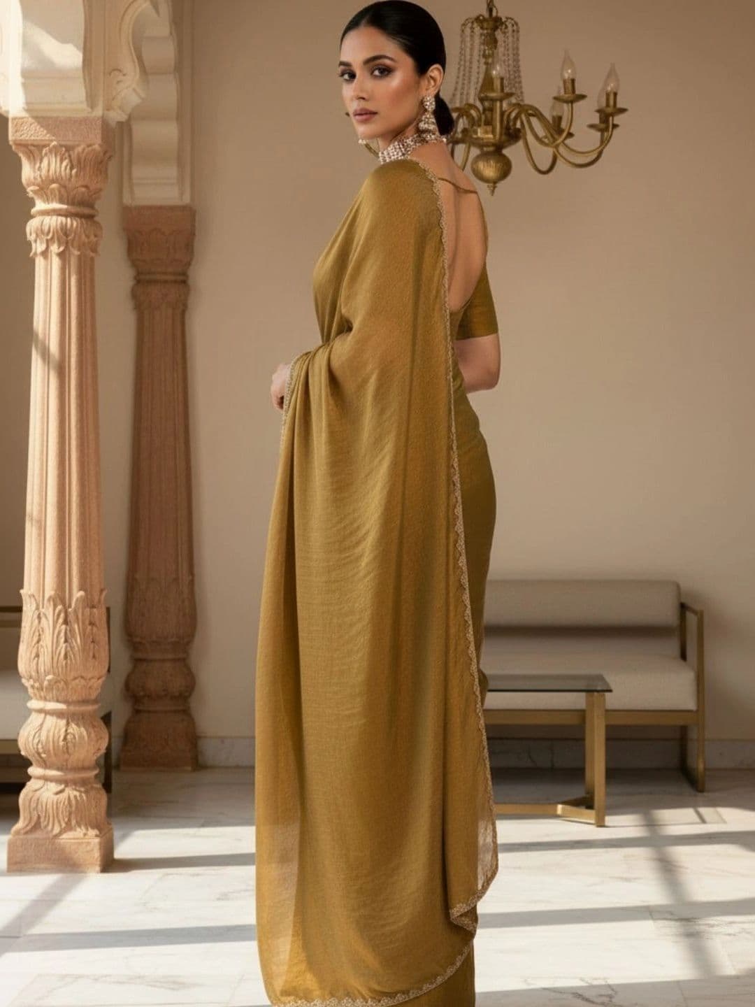 Mitera Embroidered Satin Designer Saree thumbnail 4